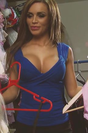 Hottest Michelle Scene-2 Blonde MILF with Big Tits Having a Threesome in the Store's Locker Room