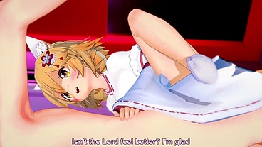 The Helpful Fox helps her man with his morning wood - The Helpful Fox Senko-san Hentai Parody