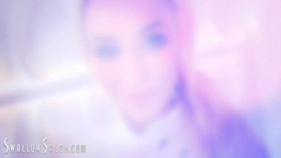 Girls Tease Hard and Swallow at the Naughty Salon