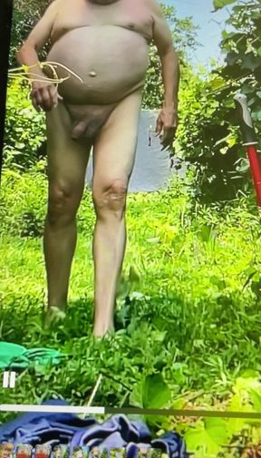 Jogging naked in the garden
