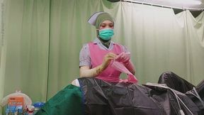 Intern Nurse in White Student Uniform - Automatic Milking & Handjob Practice