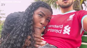 I Was Rollerblading On Piratininga Beach, I Found A Ebony Goddess Riding A Bike And I Made A Money Proposal - public blowjob