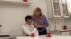 Slutty Italian milf gets throat-fucked and rides cock doggy style