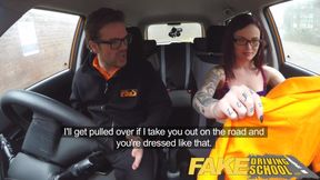 Petite American student takes anal lesson at fake driving school