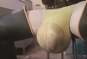 Fucking inside a filled condom piss